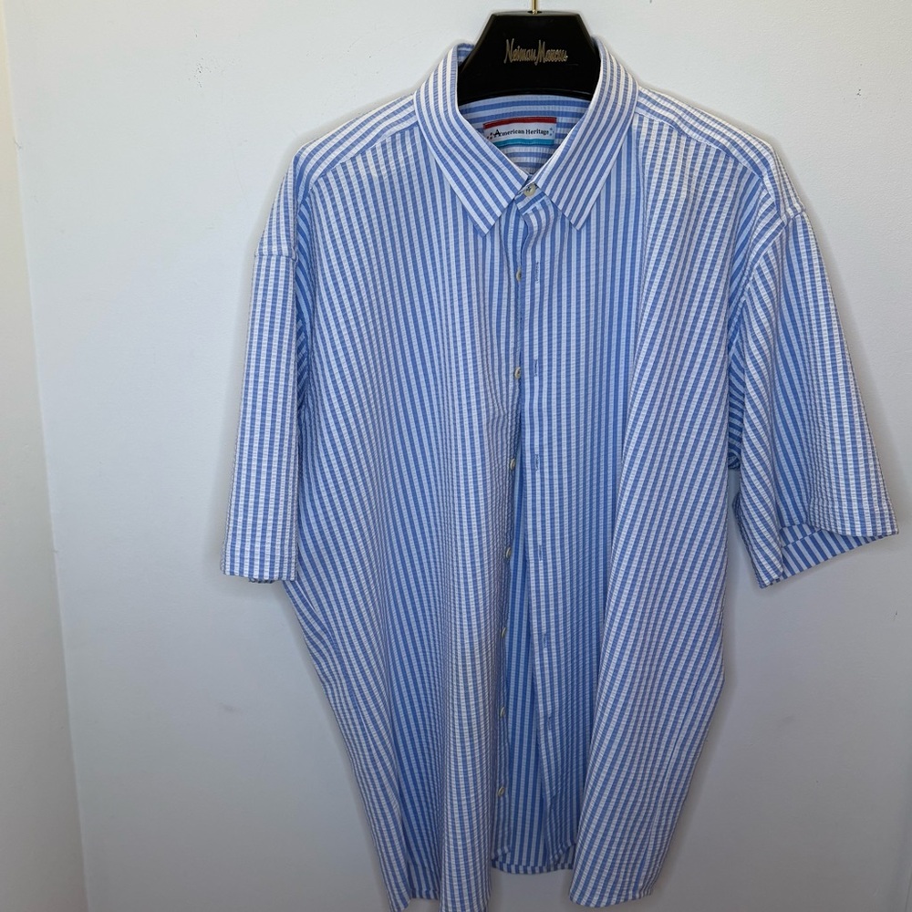 American Heritage Blue Striped Casual Men's Shirt